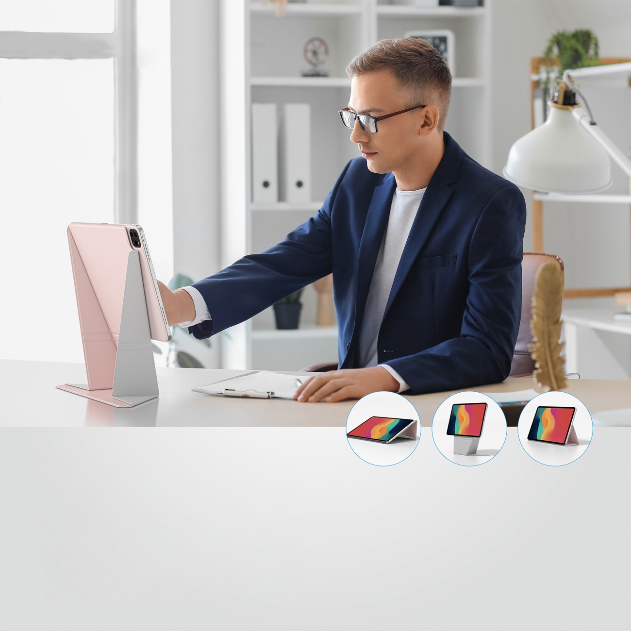 AmazingThing Matte Pro Mag Folio-etui med stativ til iPad Air 11" M3–M4 (2025–2026) – lyserød