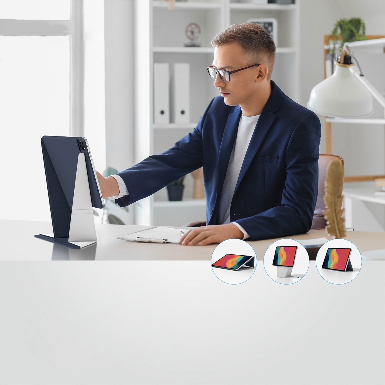 AmazingThing Matte Pro Mag Folio-etui med stativ til iPad Air 13" M3–M4 (2025–2026) – Blå