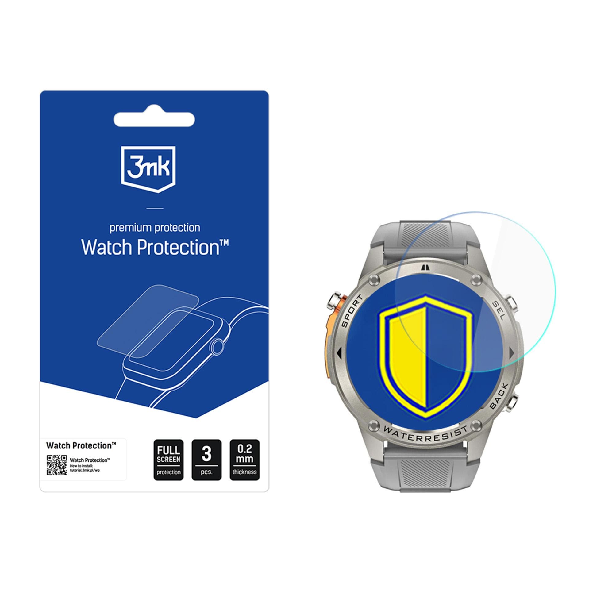 3mk Watch Protection FlexibleGlass Hybridglas för Alligator Watch GPS