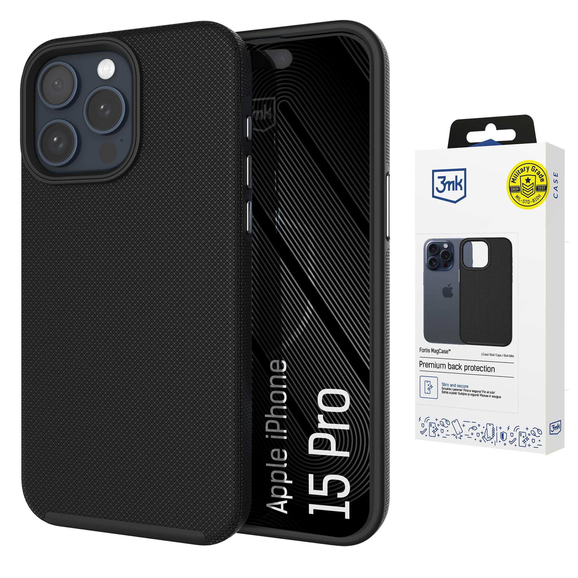 3mk Fortis MagCase för iPhone 15 Pro – Svart