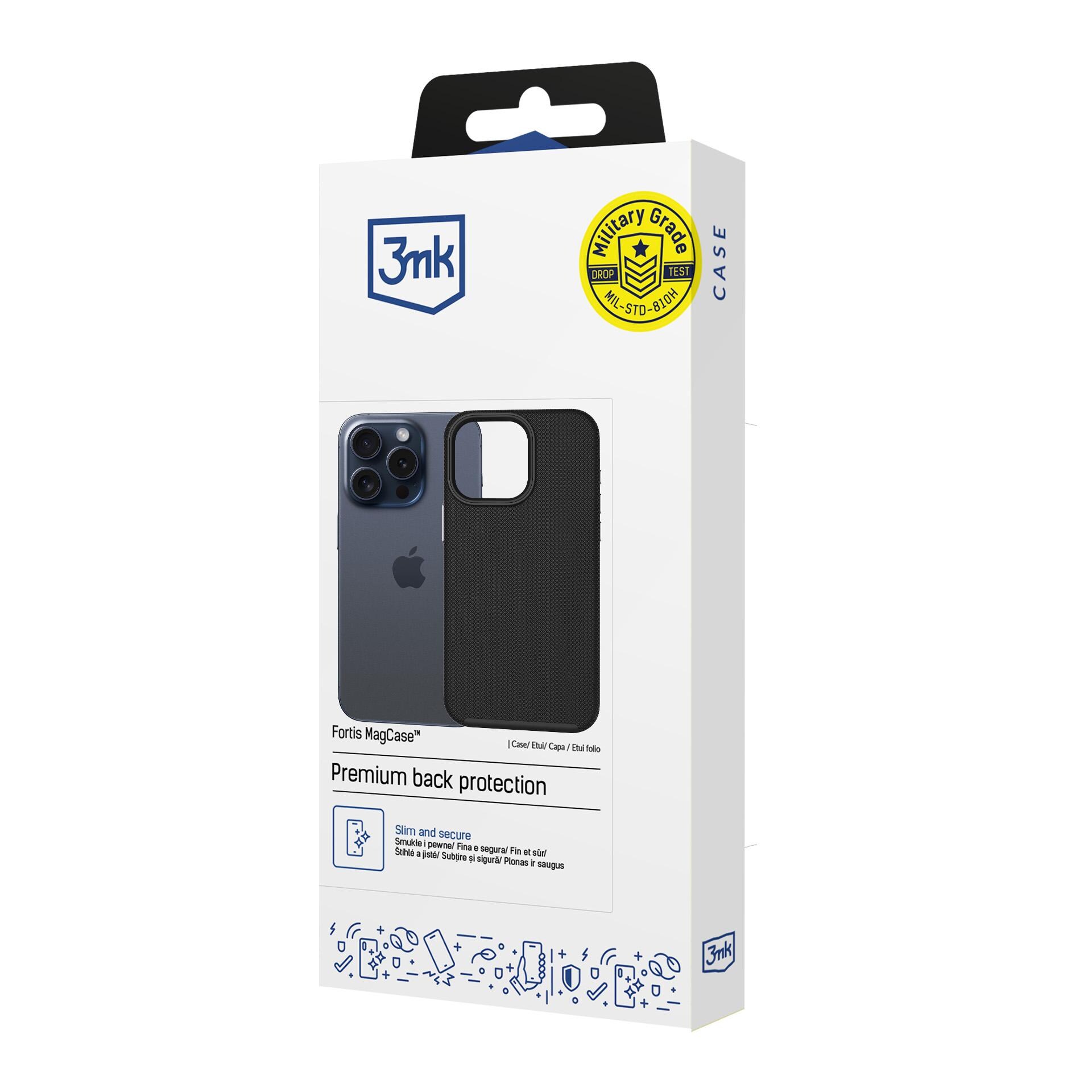 3mk Fortis MagCase til iPhone 15 Pro – Sort