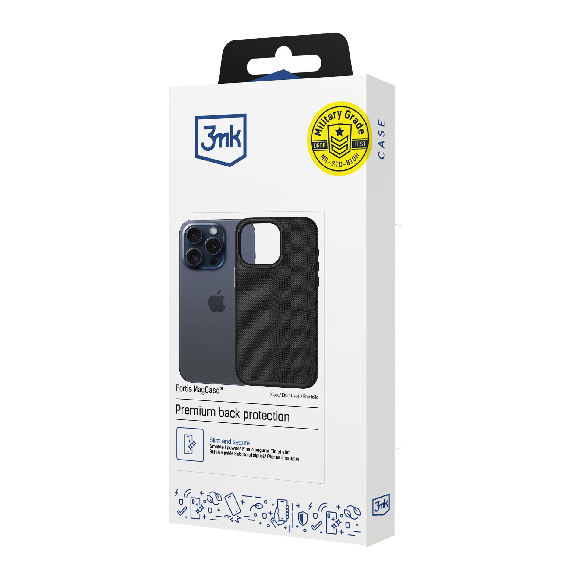 3mk Fortis MagCase til iPhone 15 Pro Max – Sort