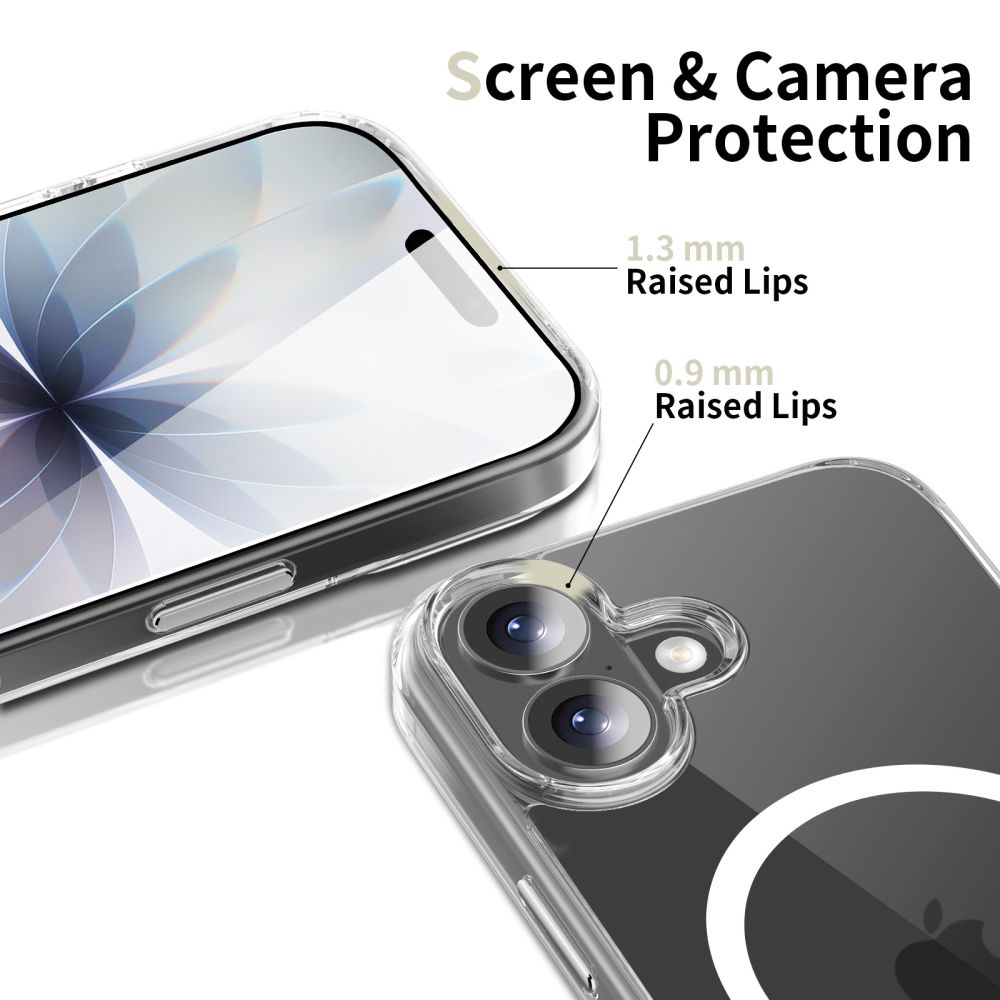 Tech-Protect Flexair Hybrid CC MagSafe-fodral för iPhone 17 – genomskinligt