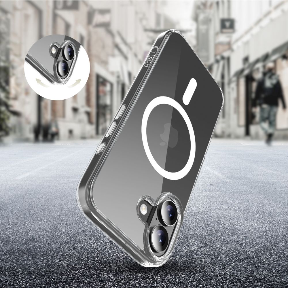 Tech-Protect Flexair Hybrid CC MagSafe-fodral för iPhone 17 – genomskinligt