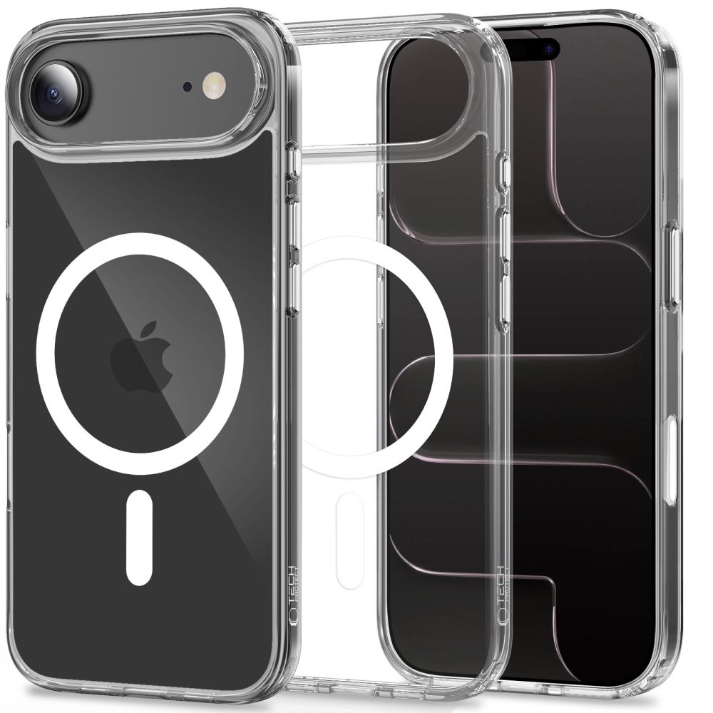 Tech-Protect Flexair Hybrid CC MagSafe-etui til iPhone Air – gennemsigtigt