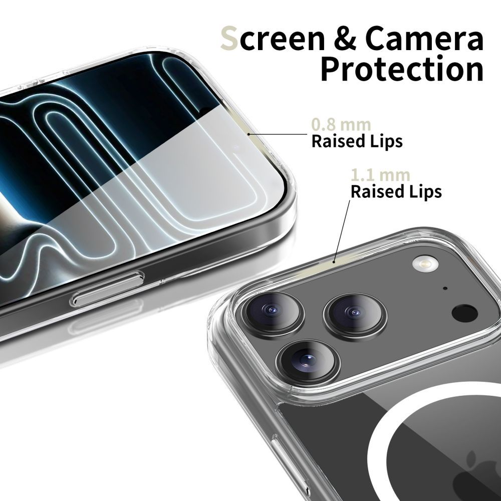 Tech-Protect Flexair Hybrid CC MagSafe-fodral för iPhone 17 Pro – genomskinligt