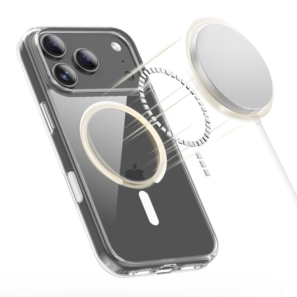 Tech-Protect Flexair Hybrid CC MagSafe-fodral för iPhone 17 Pro – genomskinligt