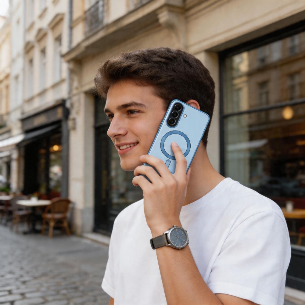 Tech-Protect MagFlex MagSafe-fodral för Samsung Galaxy A57 5G – Transparent blå