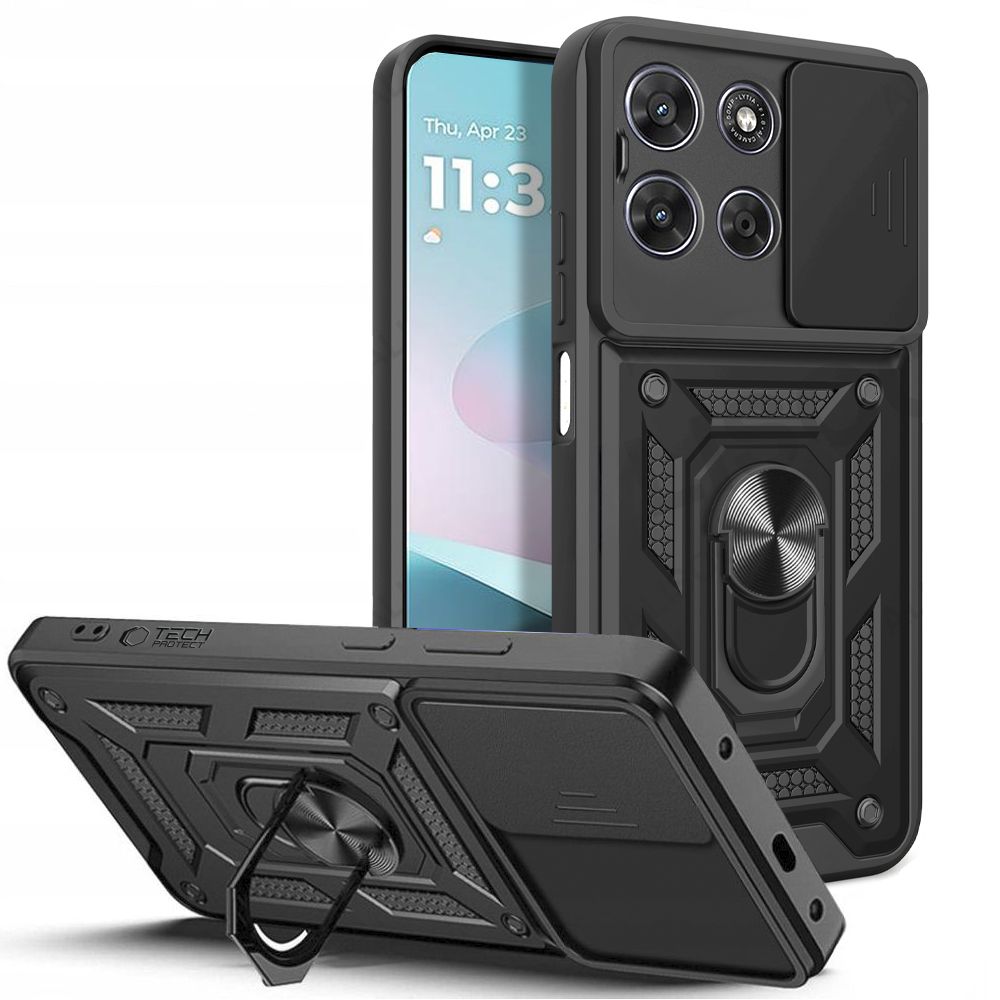 Tech-Protect CamShield Pro-fodral för Motorola Moto G67 / G77 – Svart