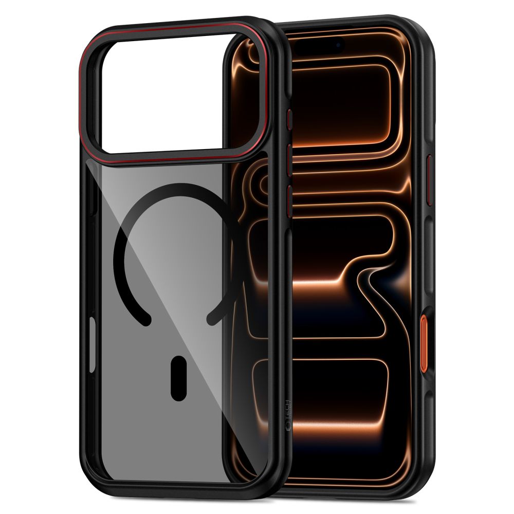 Tech-Protect MagHybrid MagSafe-fodral för iPhone 17 Pro Max – svart och rött