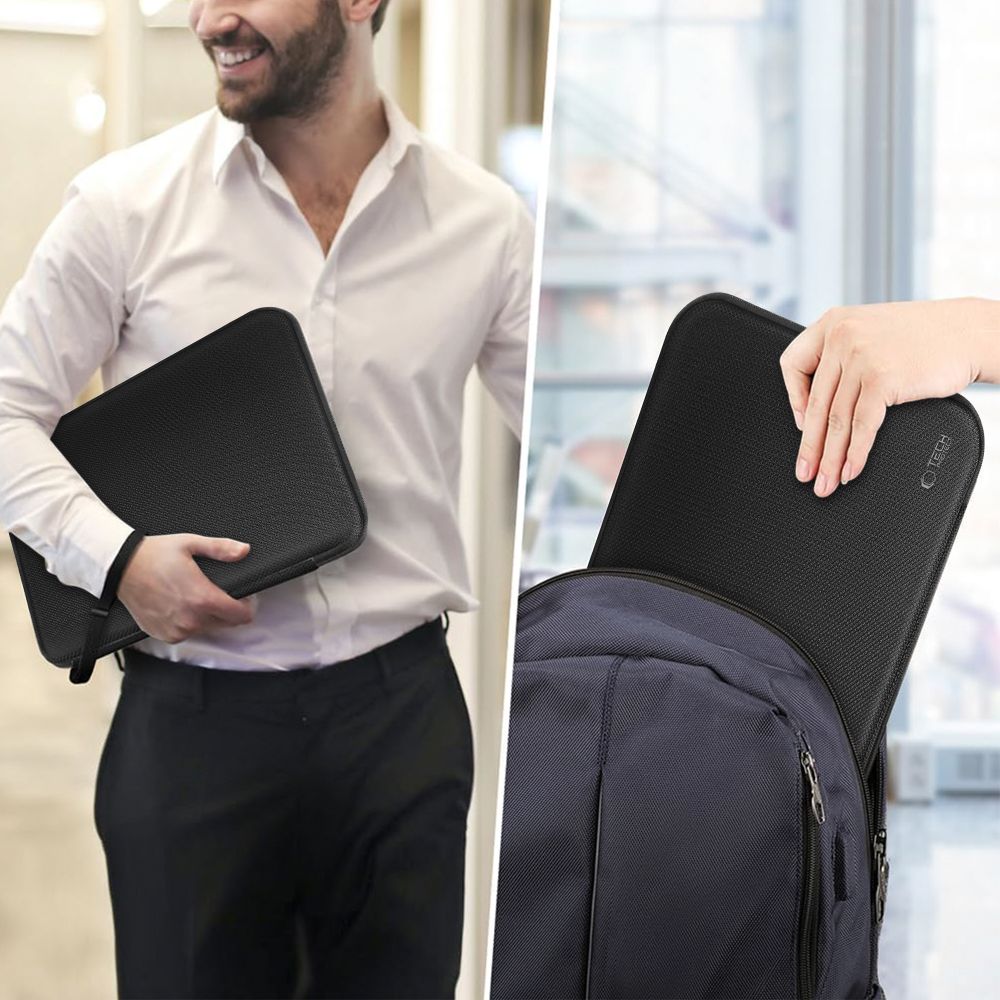 Tech-Protect Hardpouch-etui til bærbar computer (15-16) – Sort