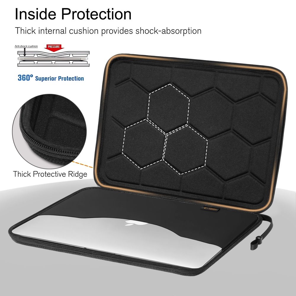 Tech-Protect Hardpouch-laptopväska 13–14 – Svart