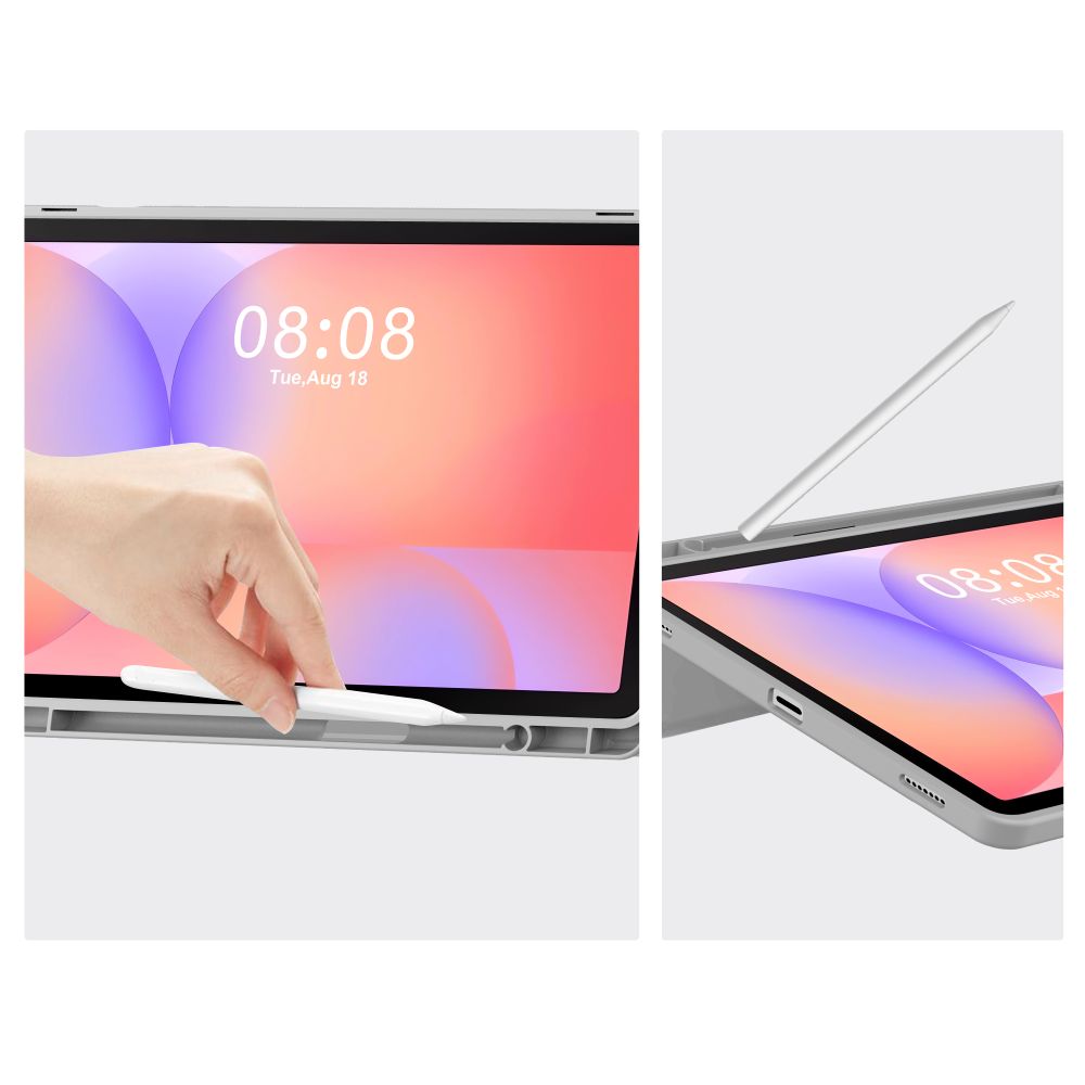 Tech-Protect SmartCase penneetui til Galaxy Tab S9 11" / S9 FE / S10 FE / S10 Lite 10,9 – Grå