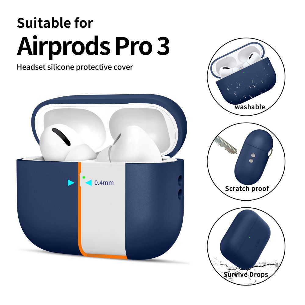 Tech-Protect silikoneetui til AirPods Pro 3 – marineblå