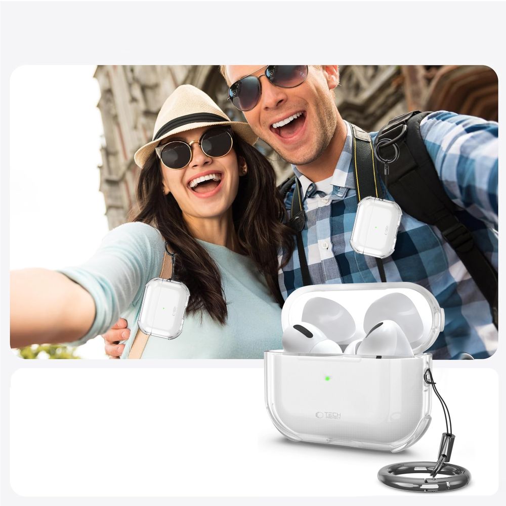 Tech-Protect Bounce-etui til AirPods Pro 3 – gennemsigtigt