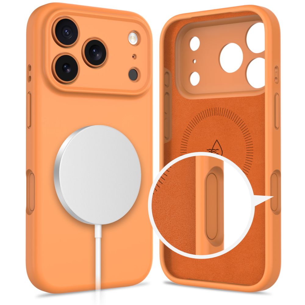 Tech-Protect silikonfodral med MagSafe för iPhone 17 Pro – orange