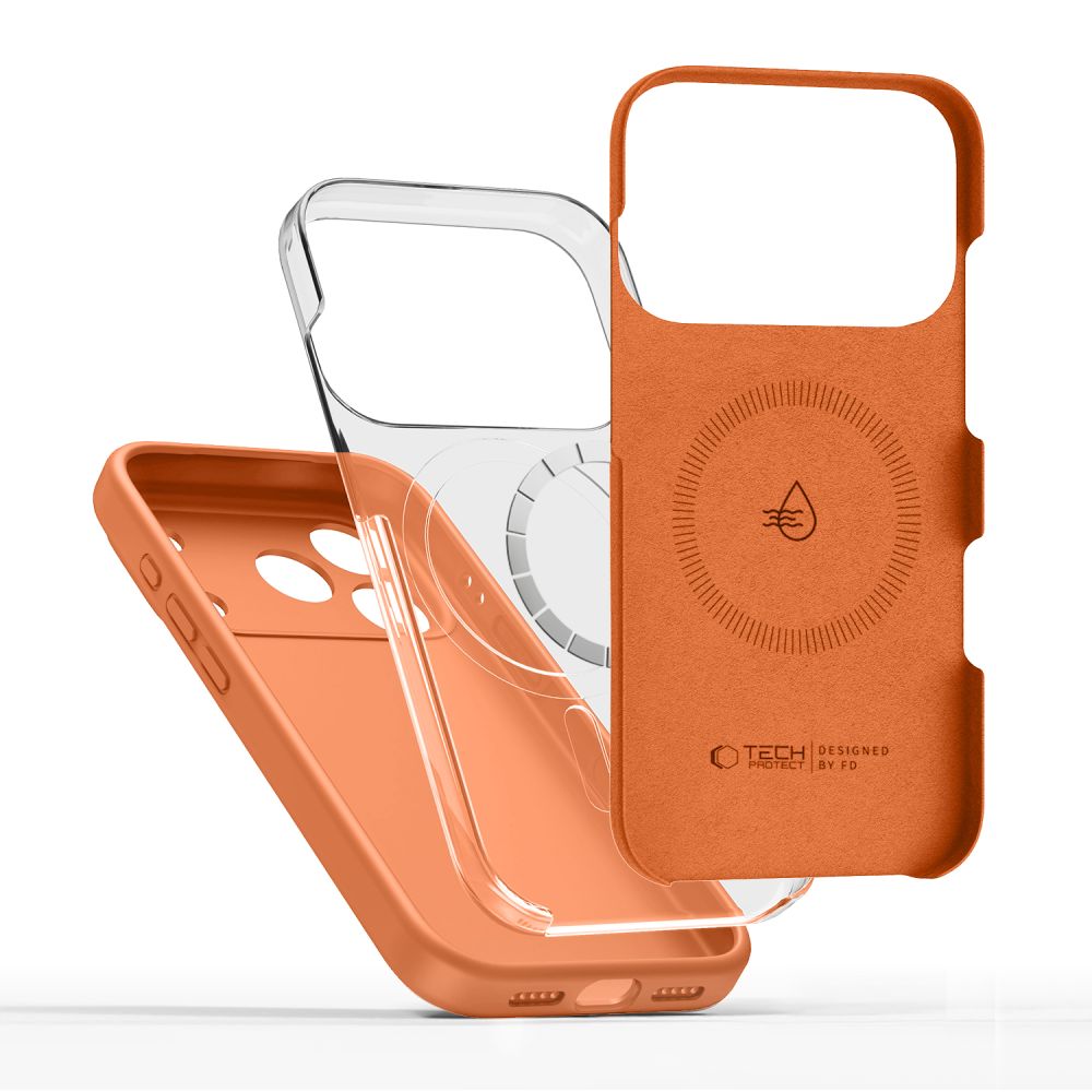 Tech-Protect silikonfodral med MagSafe för iPhone 17 Pro – orange