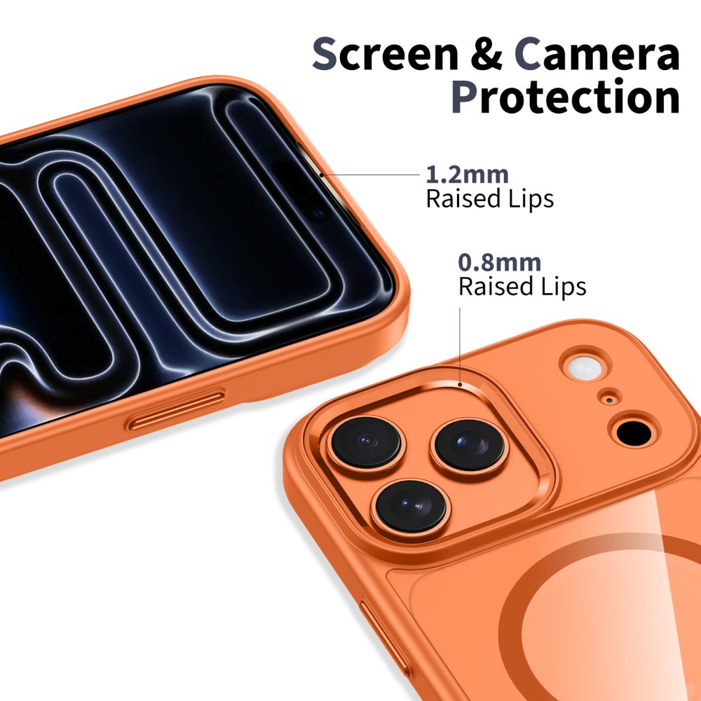 Tech-Protect MagMat MagSafe-etui til iPhone 17 Pro – gennemsigtig orange