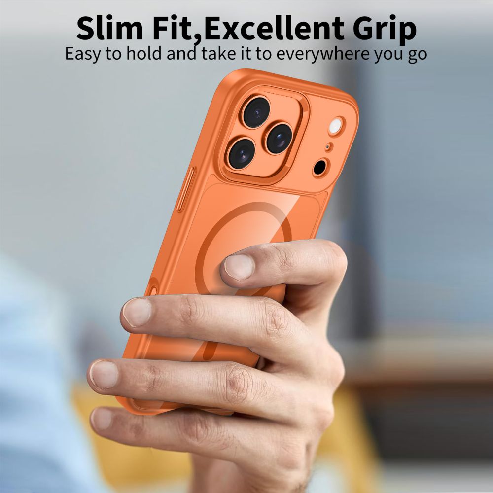 Tech-Protect MagMat MagSafe-etui til iPhone 17 Pro – gennemsigtig orange