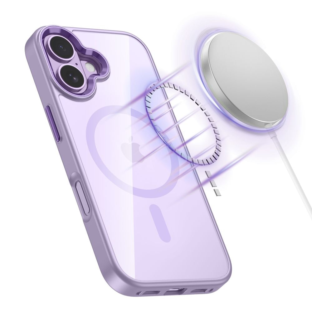 Tech-Protect MagMat MagSafe-etui til iPhone 17 – gennemsigtig lilla