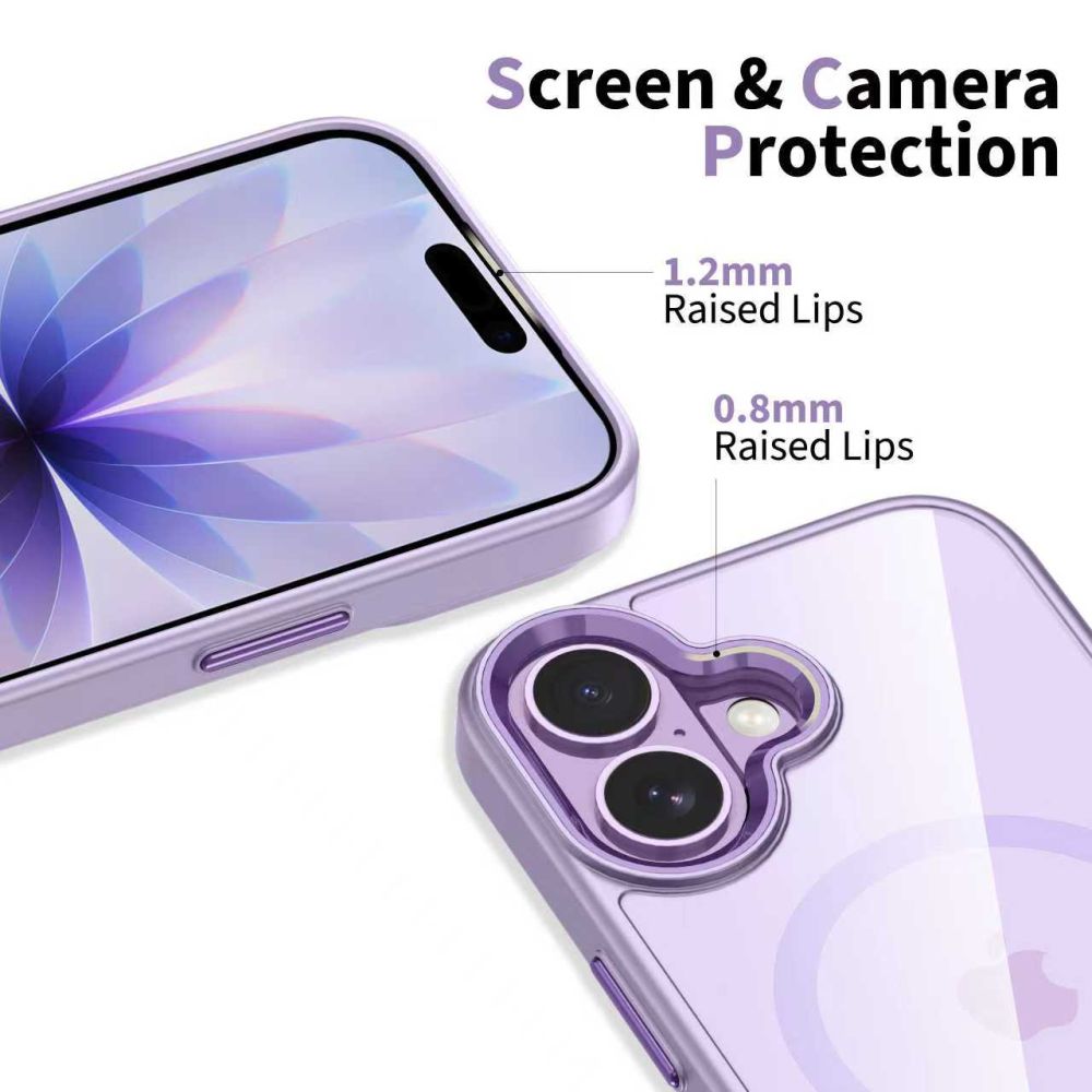 Tech-Protect MagMat MagSafe-etui til iPhone 17 – gennemsigtig lilla