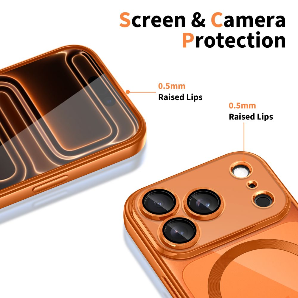 Tech-Protect MagFlex MagSafe-etui til iPhone 17 Pro – gennemsigtig orange