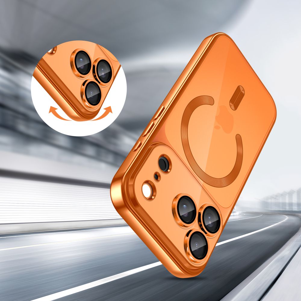 Tech-Protect MagFlex MagSafe-etui til iPhone 17 Pro – gennemsigtig orange