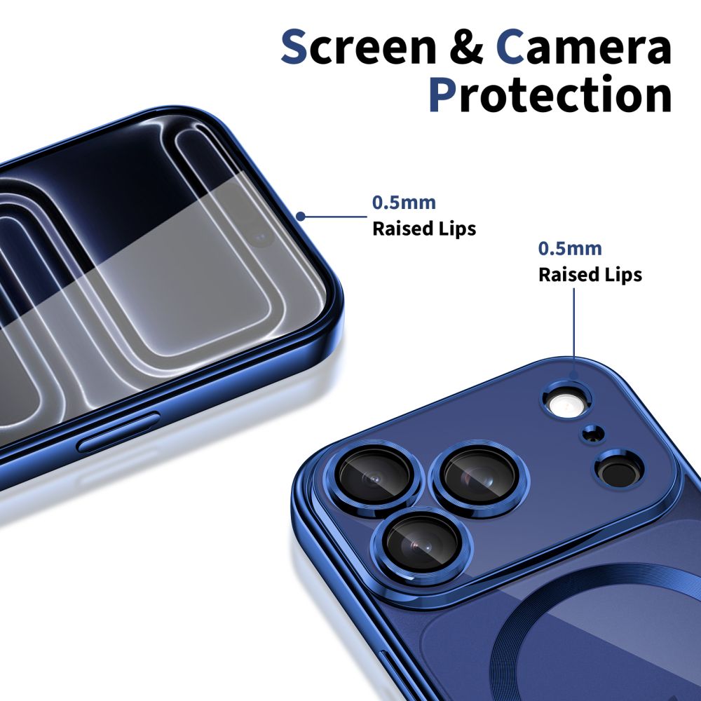 Tech-Protect MagFlex MagSafe-etui til iPhone 17 Pro – gennemsigtig marineblå
