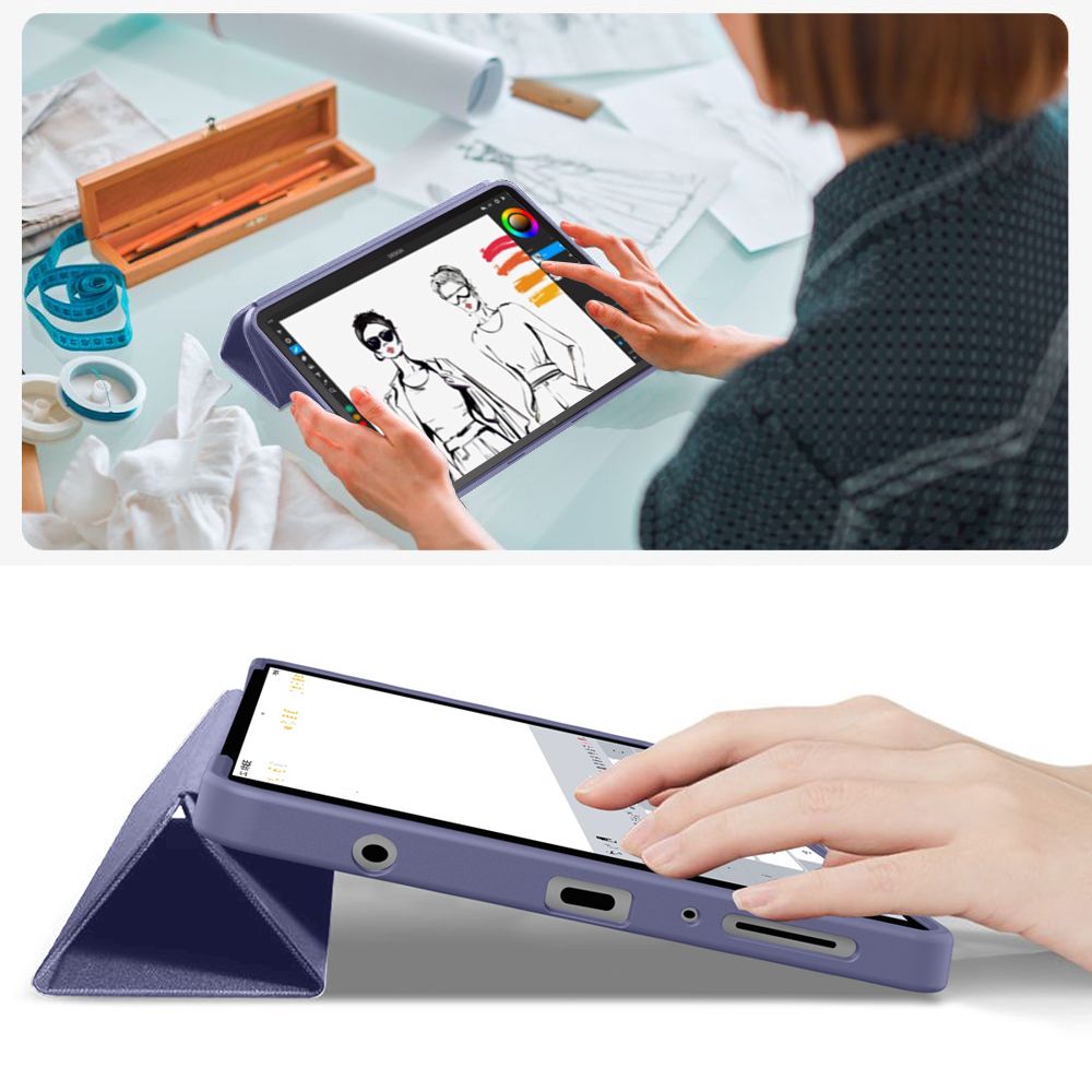 TechProtect SmartCase-etui til Samsung Galaxy Tab A9 / A11 8,7 X110 / X115 / X133 / X135 – marineblå
