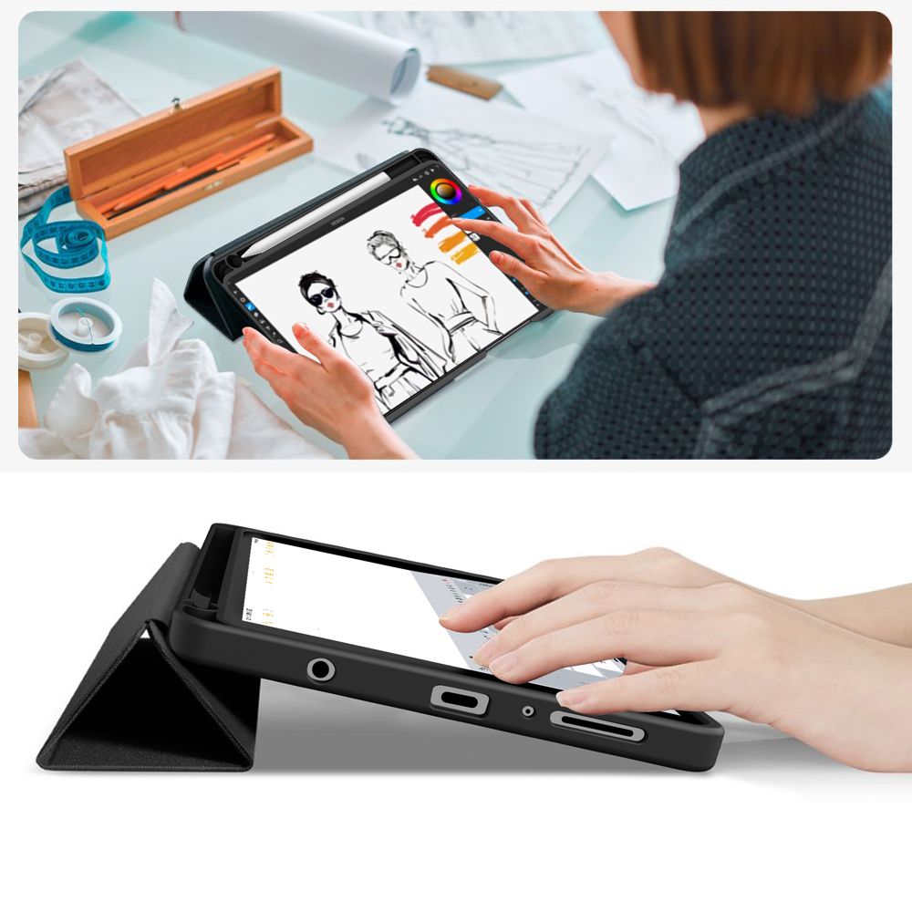 TechProtect SmartCase penneetui til Samsung Galaxy Tab A9 / A11 8,7 X110 / X115 / X133 / X135 – Sort