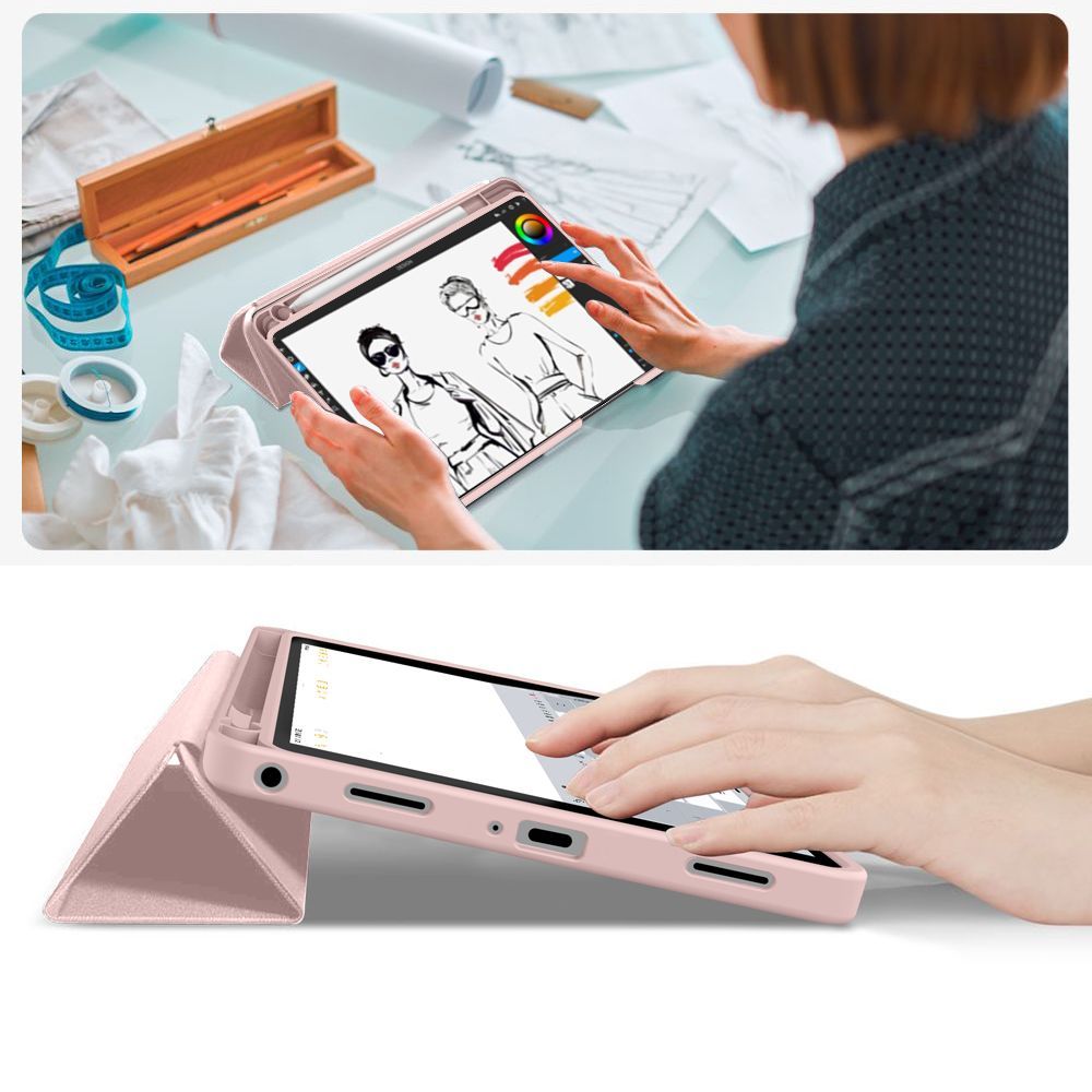 TechProtect SmartCase penneetui til Samsung Galaxy Tab A9/A11 8,7 X110/X115/X133/X135 – lyserød