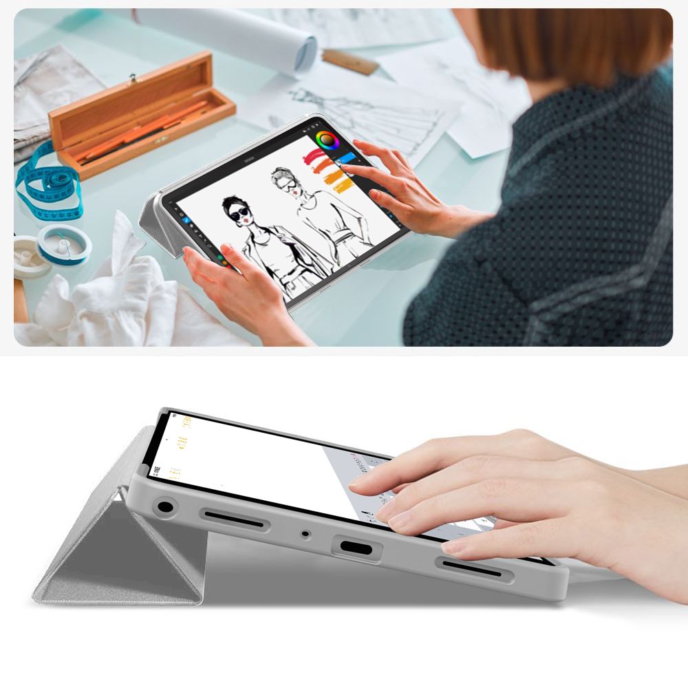 TechProtect SmartCase til Samsung Galaxy Tab A9+/A11+ Plus 11,0 X210/X215/X216/X230/X235/X236 – Grå