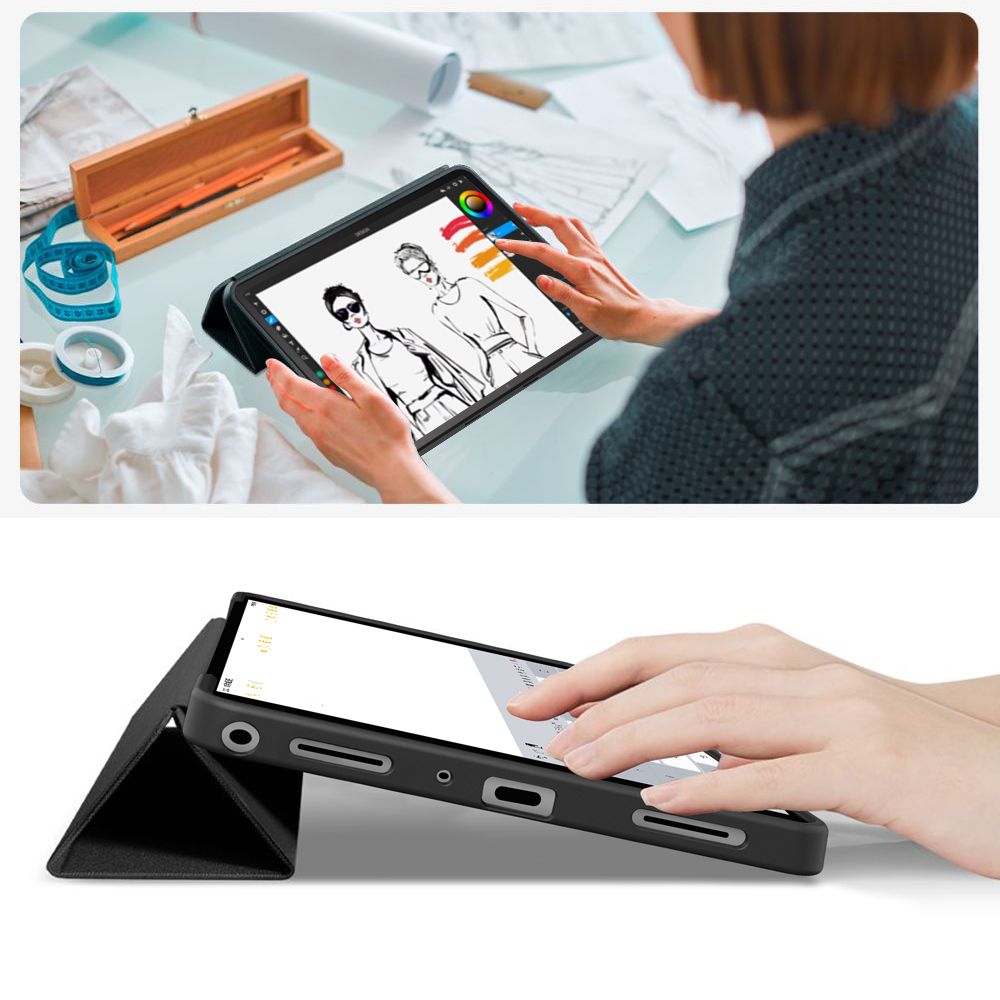 TechProtect SmartCase til Samsung Galaxy Tab A9+/A11+ 11,0 (X210/X215/X216/X230/X235/X236) – Sort