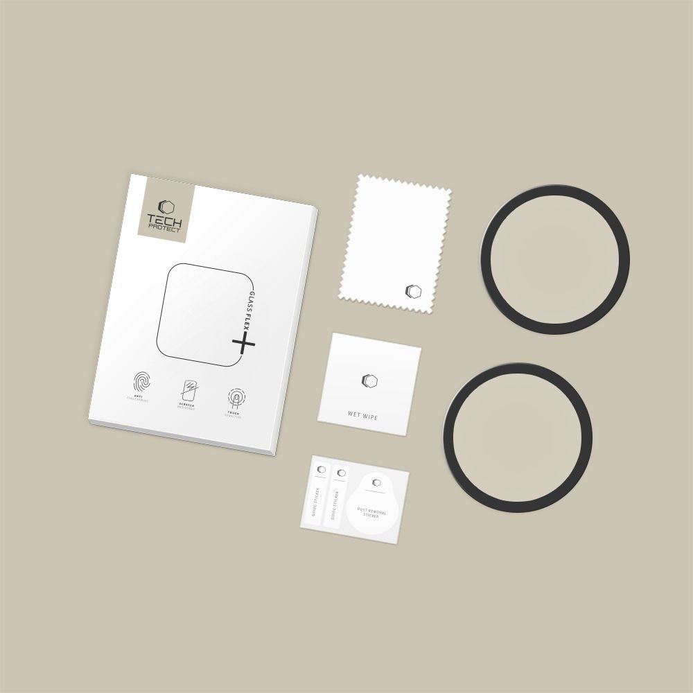 Tech-Protect Glass Flex+ 2-pack för Garmin Venu 4 41 mm – svart