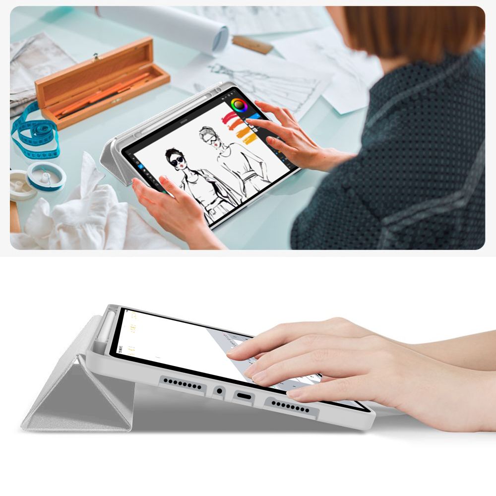 TechProtect SmartCase penneetui til Xiaomi Poco Pad M1 / Redmi Pad 2 Pro 12,1 – grå