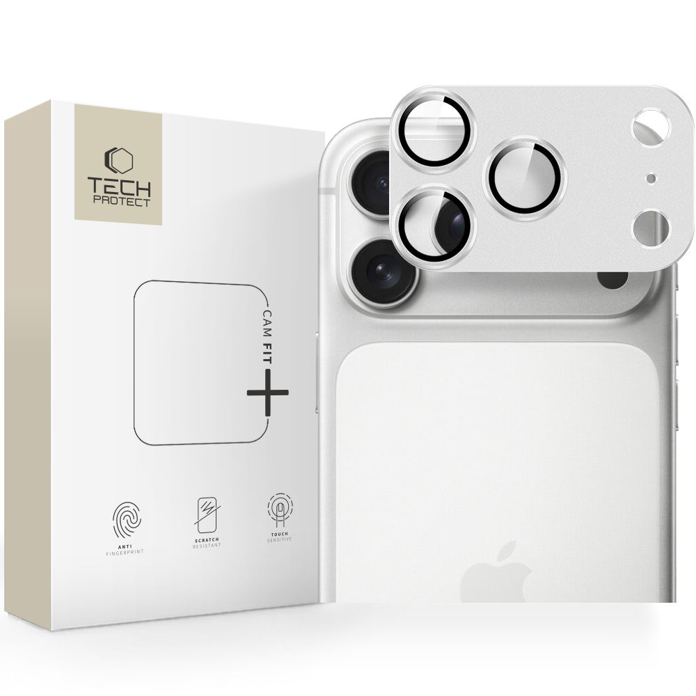 Tech-Protect Camfull Fit+ kameralinsglas för iPhone 17 Pro – silver