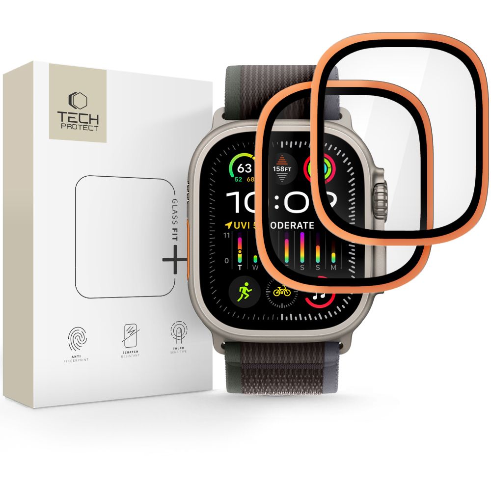 Tech-Protect, 2-pack härdat glas till Apple Watch Ultra 49 mm – orange