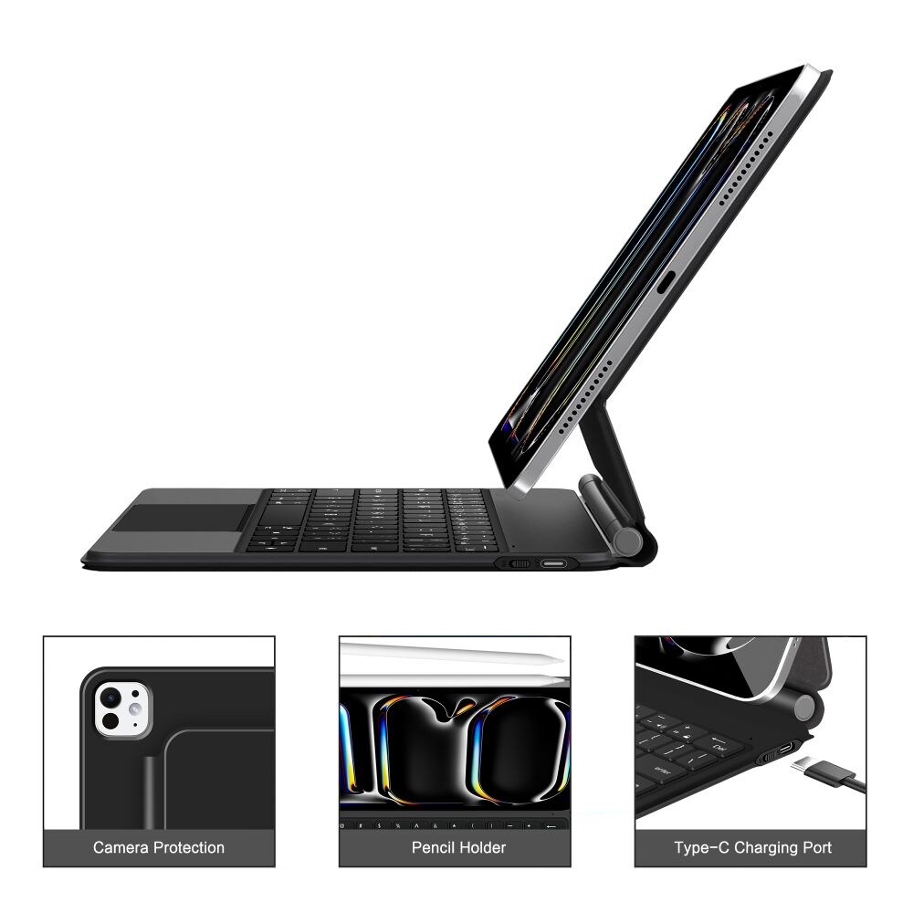 Tech-Protect SmartCase Magnet til iPad Pro 13” 7/8 2024-2025 – Sort