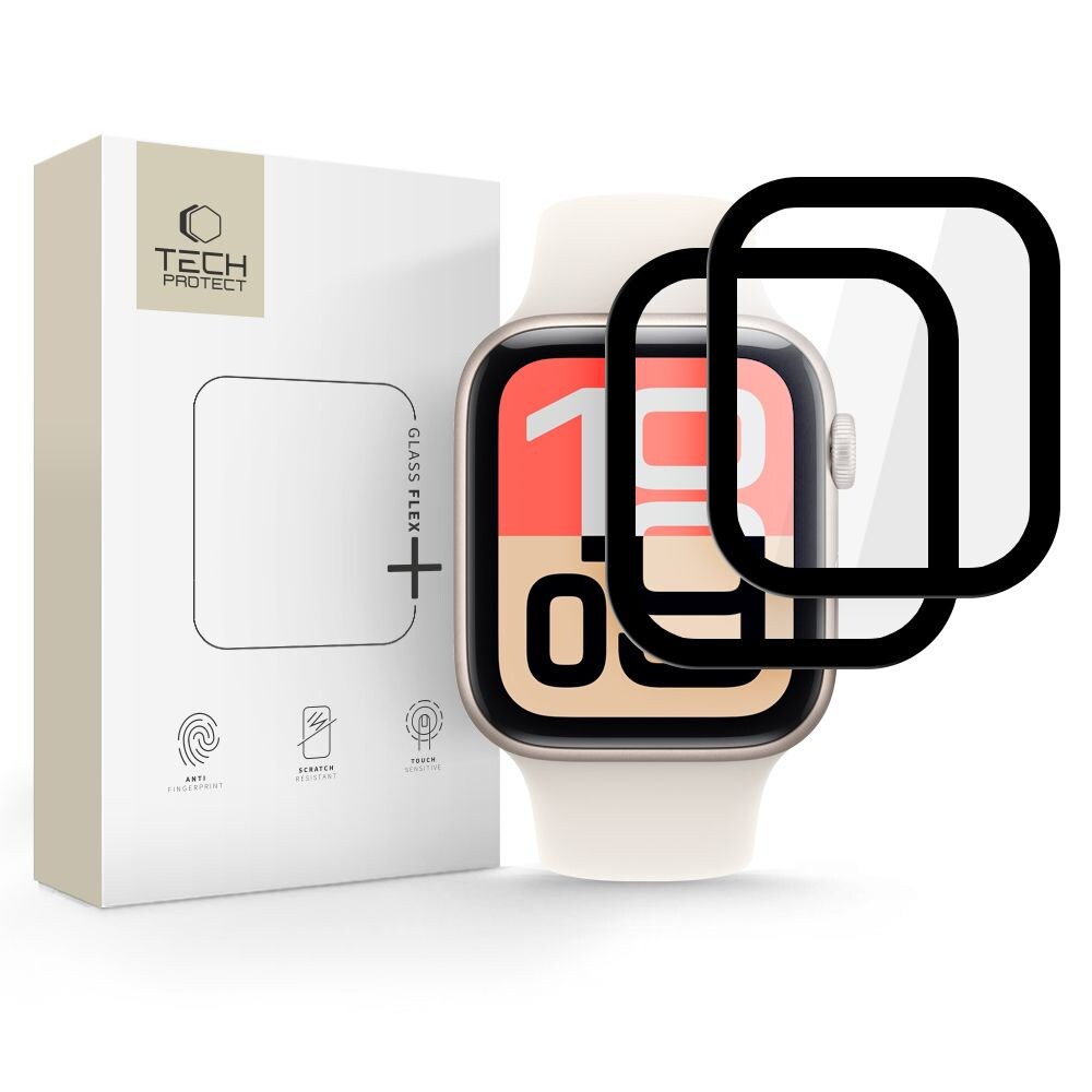 Tech-Protect Glass Flex+ 2-pack för Apple Watch 40 mm – Svart