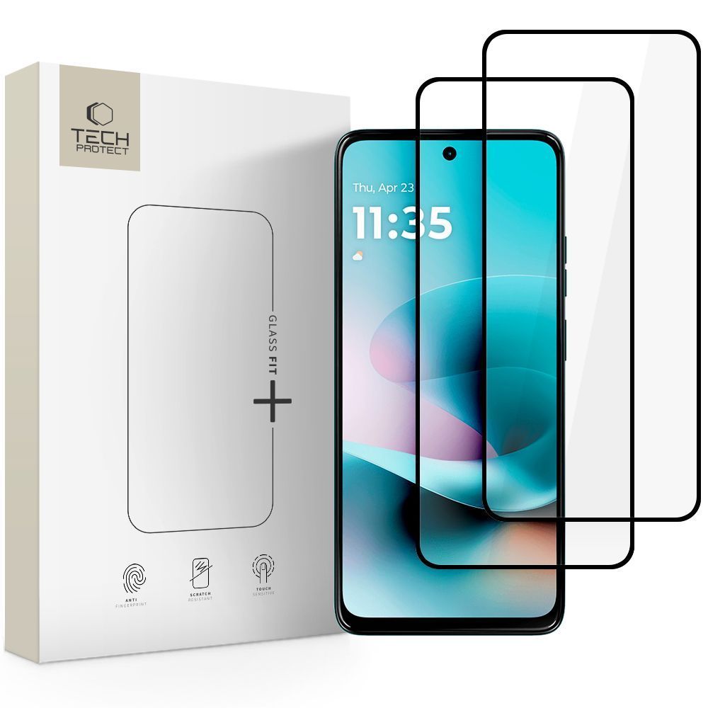 Tech-Protect Glass Fit+ 2-pack härdat glas till Motorola Moto G57 / G57 Power / G67 Power – Svart
