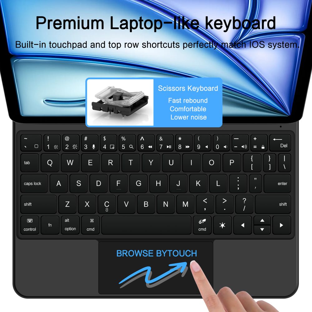 Tech-Protect Smartcase Magnet m/tastatur til iPad Air 10,9” (2020/2022) / 11” (2024-2026) – Sort