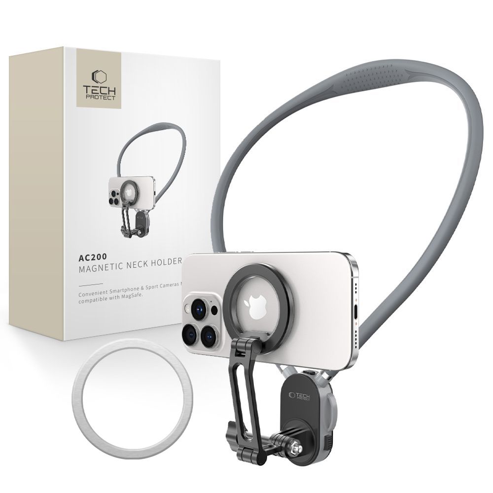 Tech-Protect AC200 magnetisk MagSafe-hållare för mobil, GoPro, DJI – grå