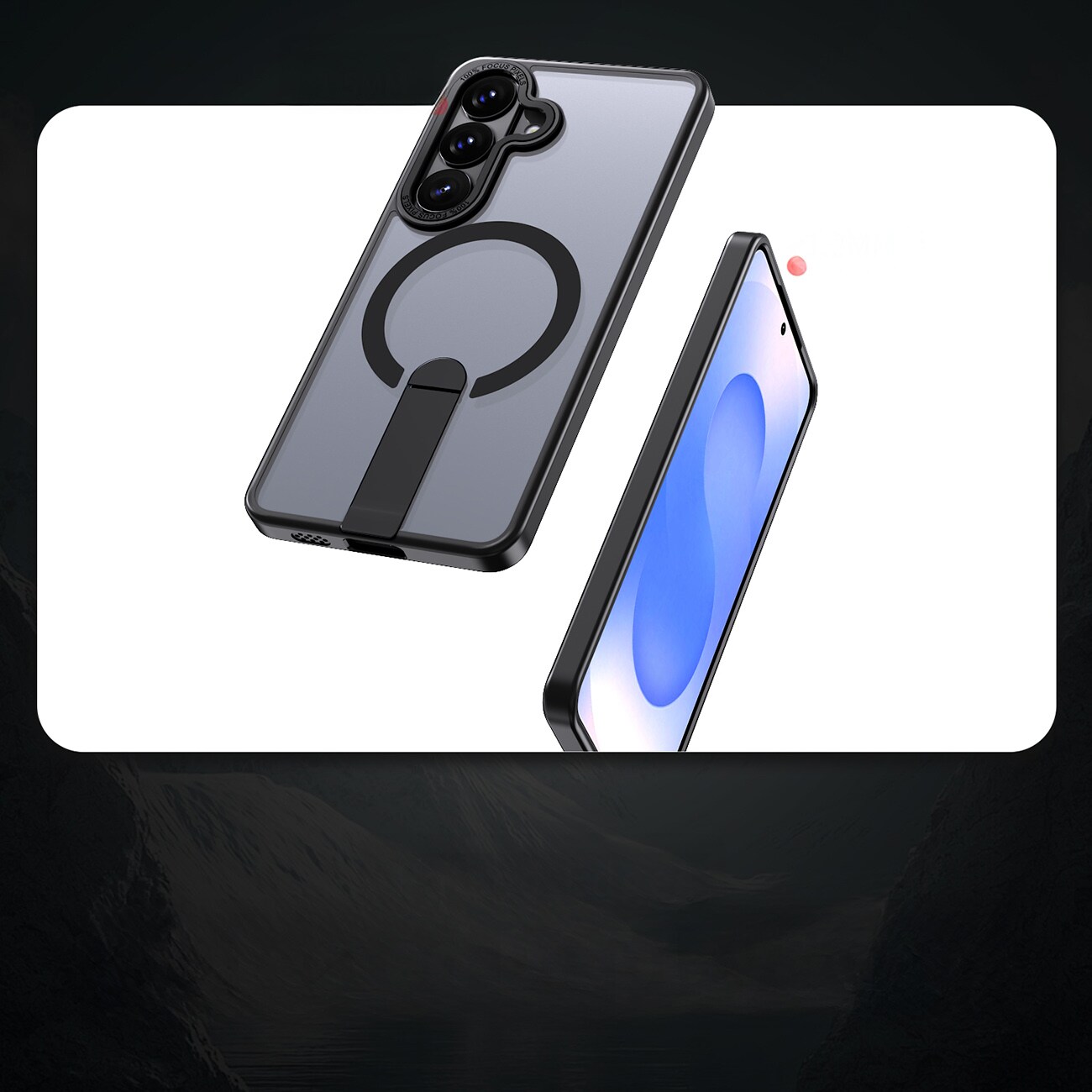 Hybrid Armor X-etui til Samsung Galaxy A57 med stativ, kompatibelt med MagSafe – sort