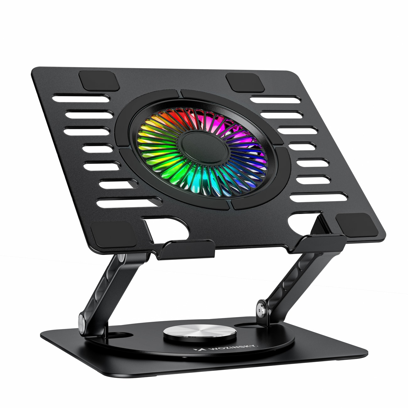 Wozinsky WDCX-X16-AS CoolBase RGB 360° kylstativ för bärbar dator och surfplatta – svart