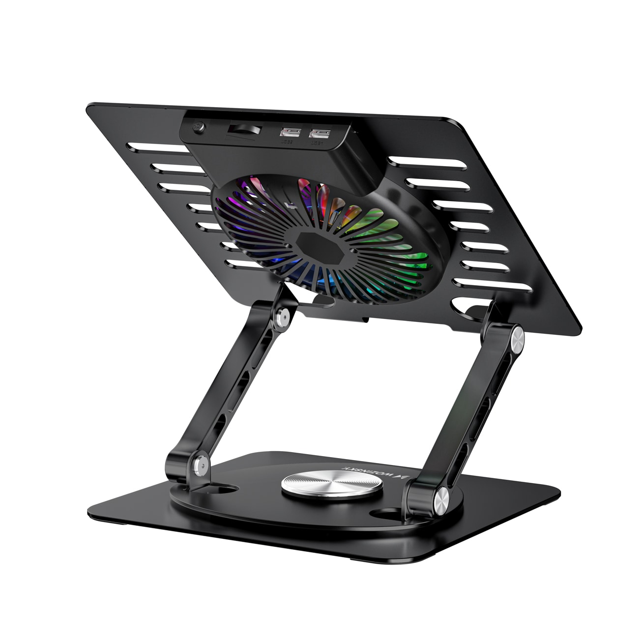 Wozinsky WDCX-X16-AS CoolBase RGB 360° kylstativ för bärbar dator och surfplatta – svart