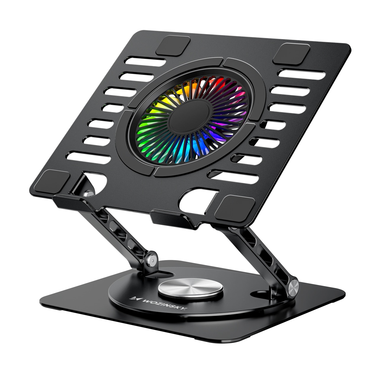 Wozinsky WDCX-X16-AS CoolBase RGB 360° kylstativ för bärbar dator och surfplatta – svart