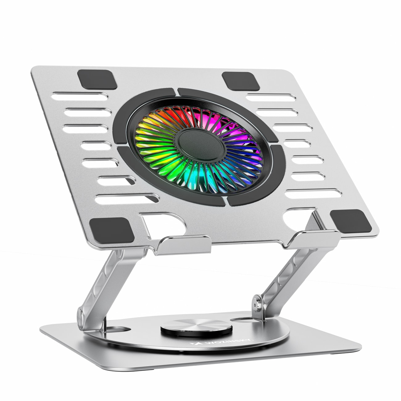 Wozinsky WDCX-X16-AS CoolBase RGB 360° kylstativ för bärbar dator och surfplatta – silver