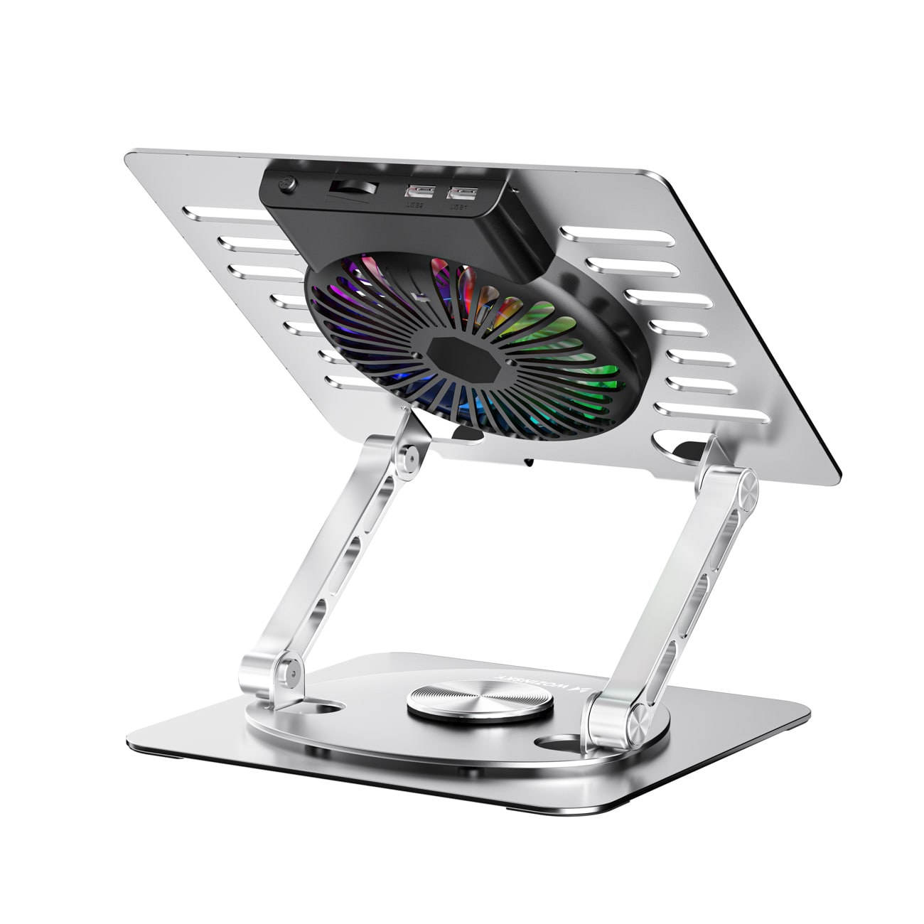 Wozinsky WDCX-X16-AS CoolBase RGB 360° kylstativ för bärbar dator och surfplatta – silver
