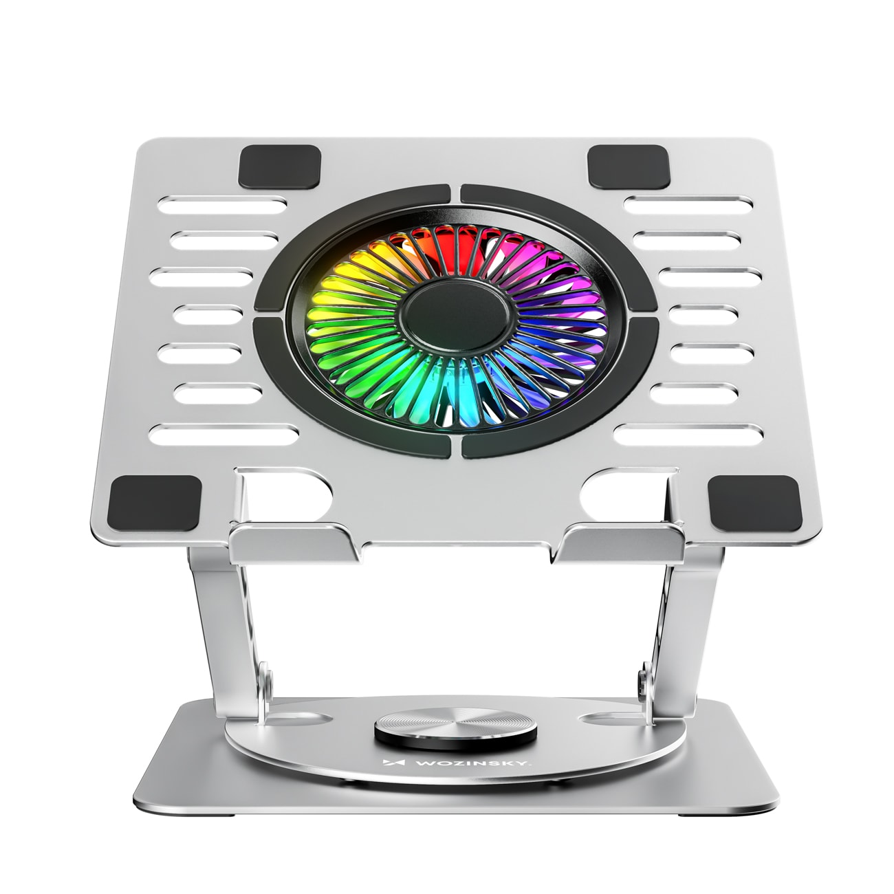 Wozinsky WDCX-X16-AS CoolBase RGB 360° kylstativ för bärbar dator och surfplatta – silver