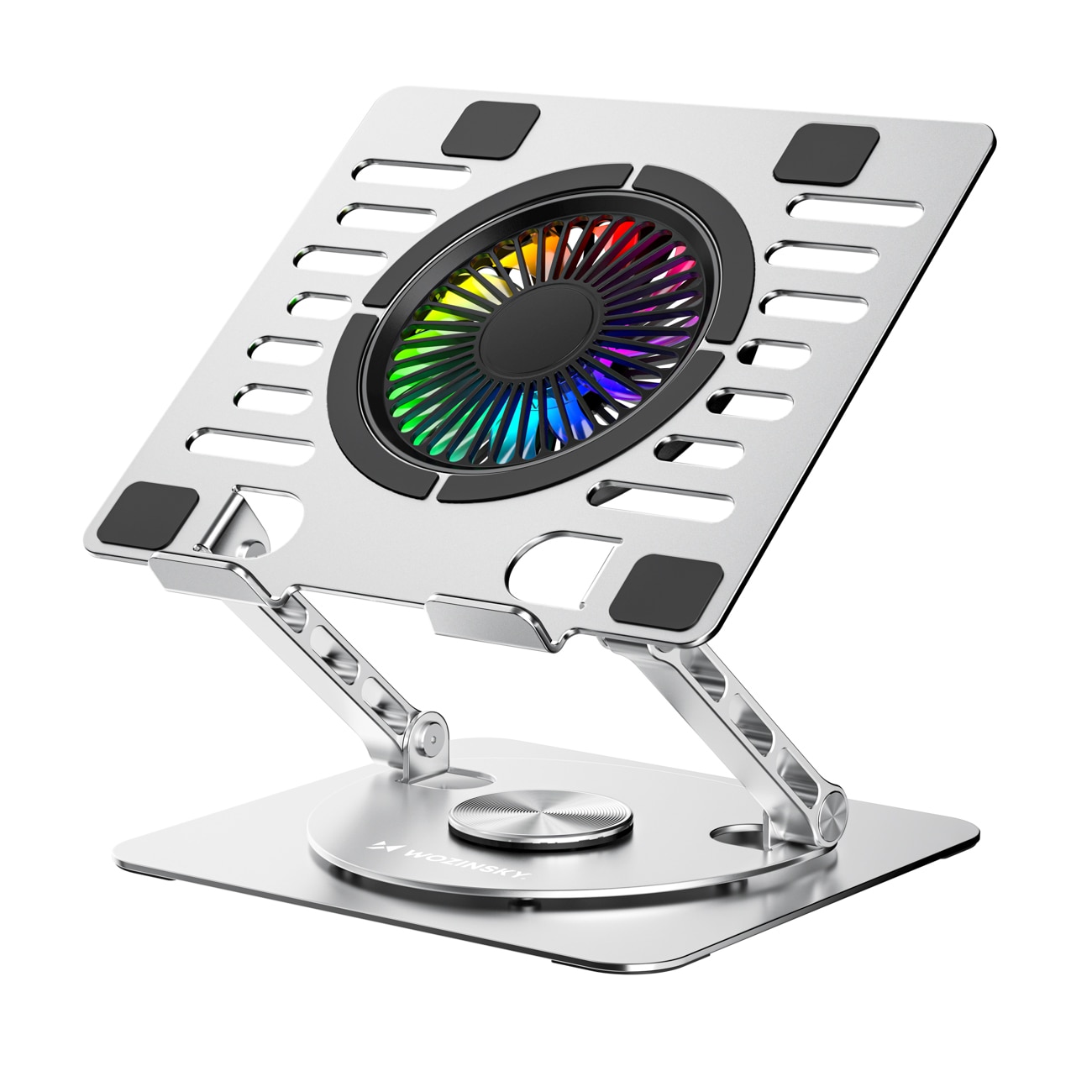 Wozinsky WDCX-X16-AS CoolBase RGB 360° kylstativ för bärbar dator och surfplatta – silver